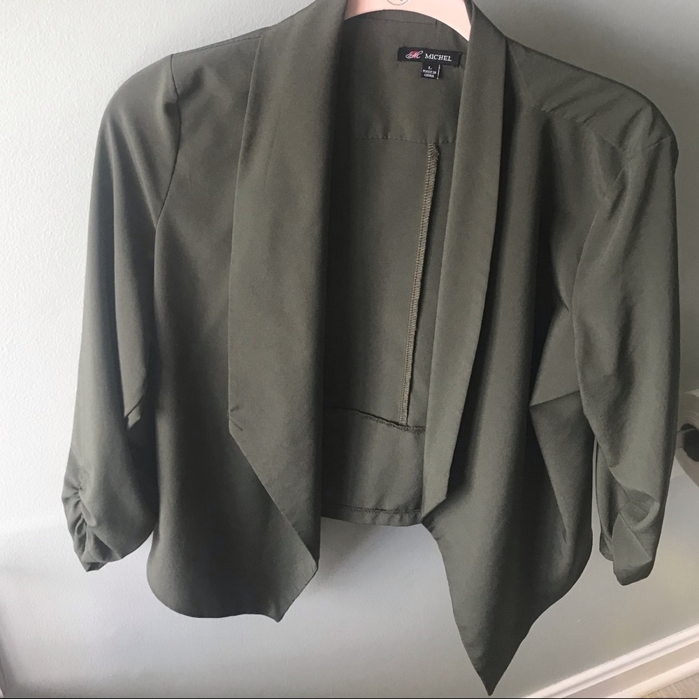 MICHEL OLIVE GREEN BLAZER